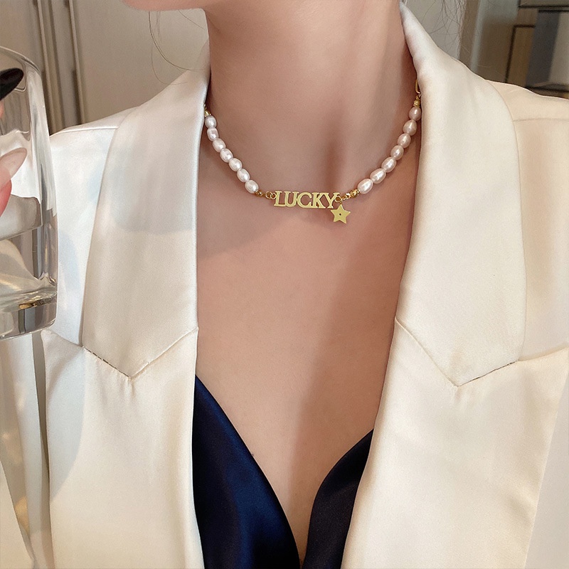 Vòng cổ Đính Ngọc Trai Giả Phong Cách Sang Trọng Thời Trang Dành Cho Nữ 2022