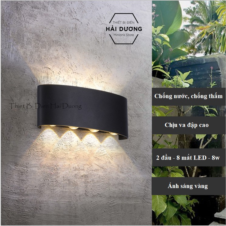 Đèn trang trí hắt tường 2 đầu - 8w chống nước TN189 (Đen/Trắng) - Bảo hành 18 tháng - Energy Green Lighting