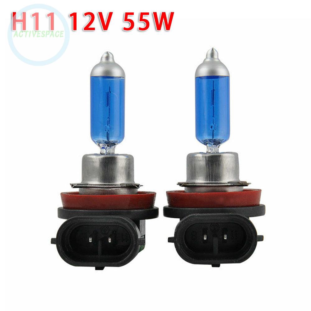 Set 2 bóng đèn halogen ánh sáng trắng H11 12V 55W siêu sáng cho ô tô tiện dụng