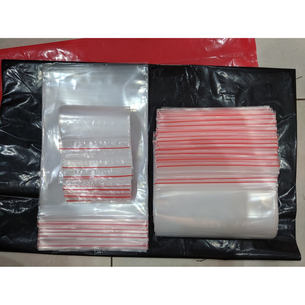 [500g / 1Kg] Túi zip viền đỏ (zipper)_DÀY_NHIỀU SIZE : đựng thực phẩm, thuốc, phụ kiện,...