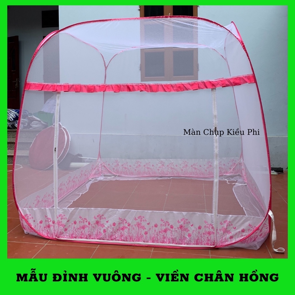 Mùng chụp tự bung đỉnh vuông người lớn - màn tự bung  1m2, 1m6, 1m8, 2m2 chống muỗi hiệu quả