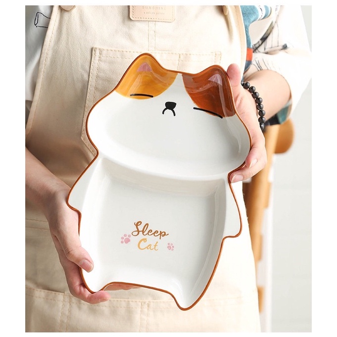 Bộ bát đĩa hình mèo, bát đĩa decor, bát đĩa đẹp