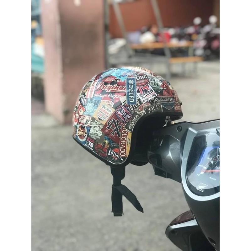 LẺ MỘT HÌNH NHỎ sticker chống nước dán nón bảo hiểm, vali, laptop retro