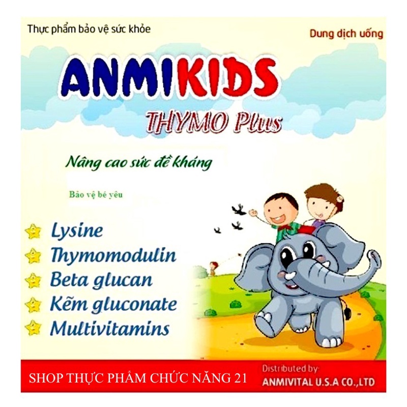 ANMIKIDS THYMO plus - Giúp bồi bổ sức khoẻ, nâng cao sức đề kháng cho trẻ.