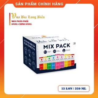 STAR KOMBUCHA Mix - Thức uống lên men tự nhiên - Thùng 12 lon mix 11 vị x 250ml các vị - Khỏe trong đẹp ngoài