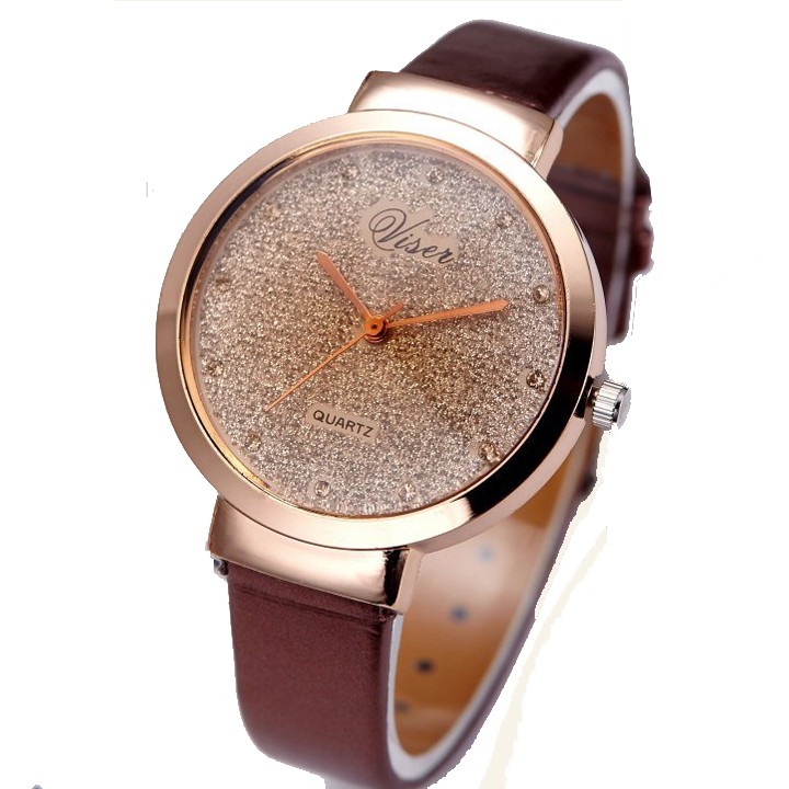 Đồng hồ nữ Viser mặt kim sa thời trang SP384 (Nhiều màu)