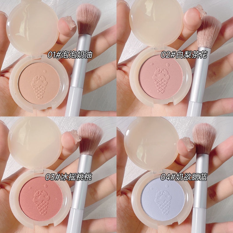 Bảng Phấn Má Hồng KAKASHOW 4 Màu Tông Nhung Lì Kiểm Soát Dầu Chống Nước Làm Sáng Da ruiyan