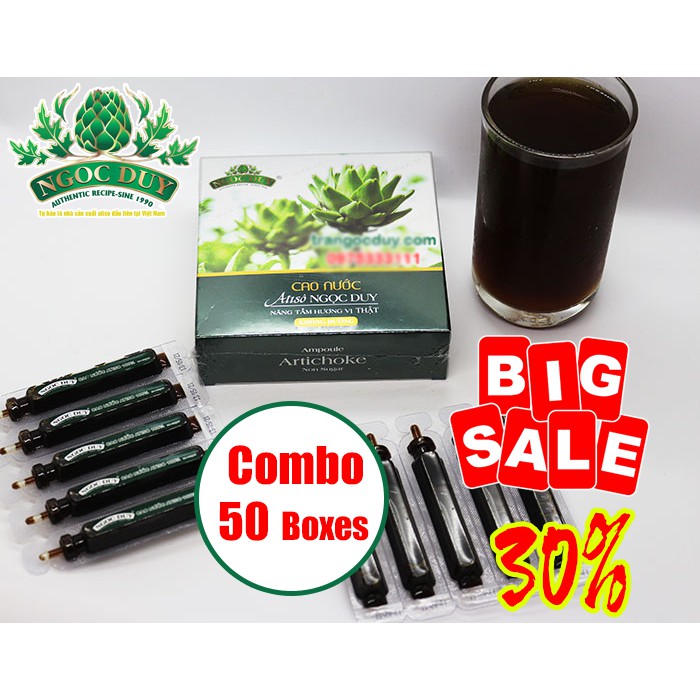 BIGSALE 30% 50 HỘP CAO ATISO NƯỚC KHÔNG ĐƯỜNG