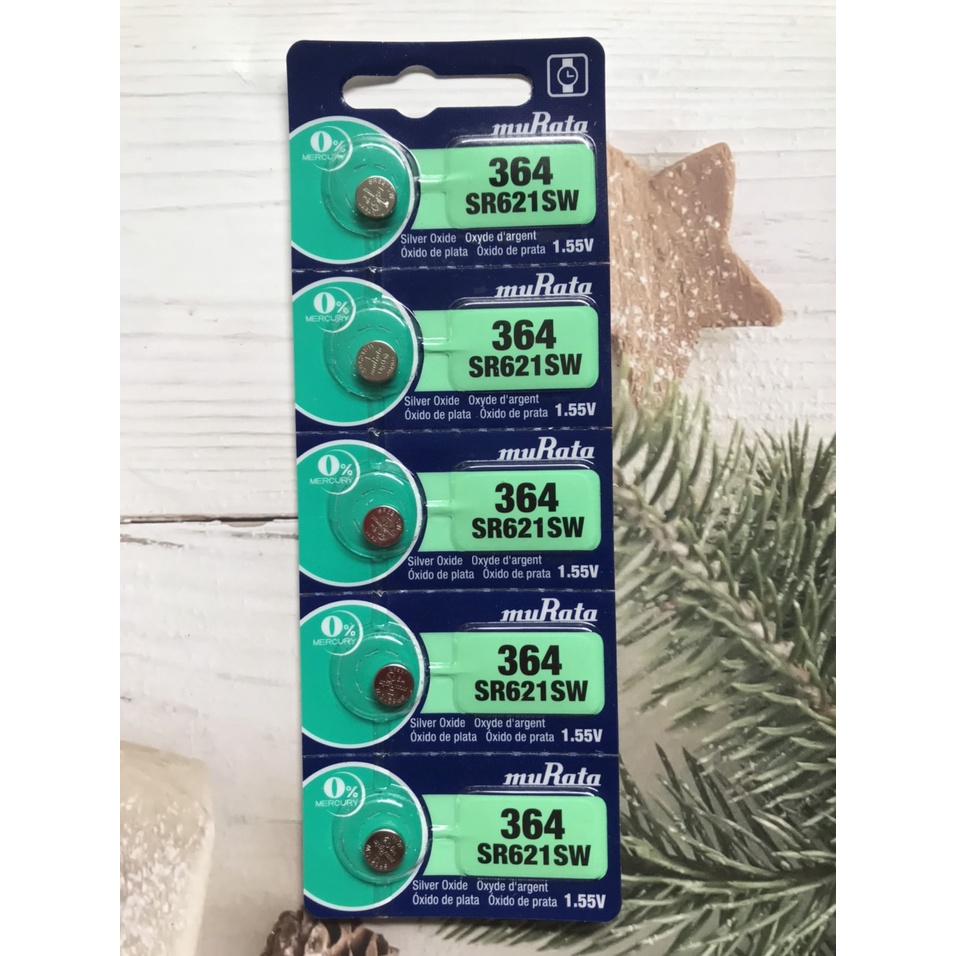 CHÍNH HÃNG Vỉ 5 viên pin đồng hồ Sony Murata 364 / SR621SW AG1 dành cho đồng hồ