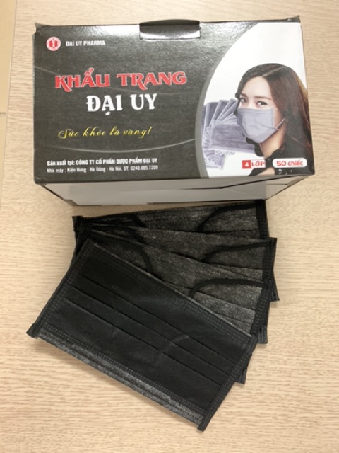 Khẩu Trang Y Tế Kháng Khuẩn Đại Uy 4 lớp - hộp 50 cái tiêu chuẩn TCCS