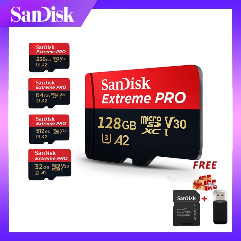 Thẻ Nhớ Sundisk Extreme pro 64gb 128gb 256gb class 10 TF 32gb 16gb 8gb 4gb micro sd