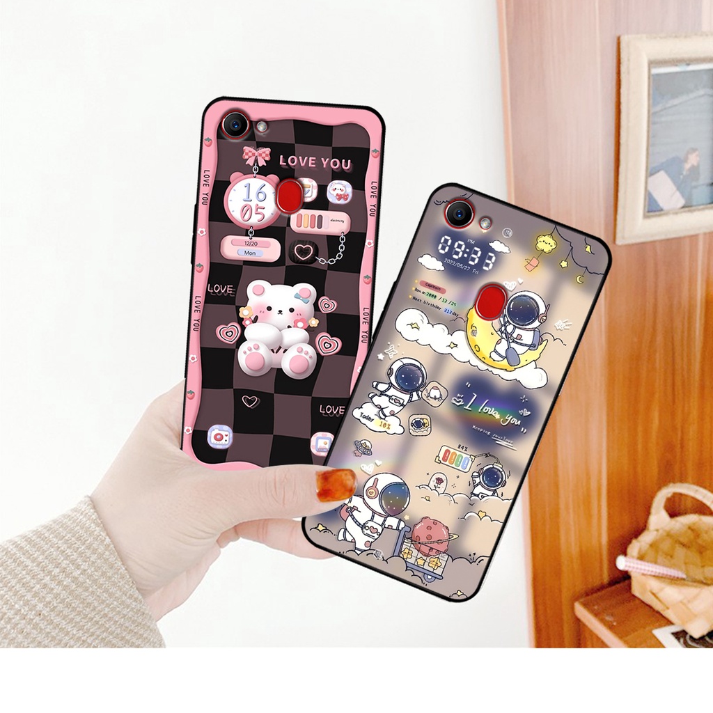 Ốp lưng Oppo F5 / F5 Youth / Oppo F7 hình gấu, vũ trụ ngân hà chibi. ốp chống sốc bền đẹp