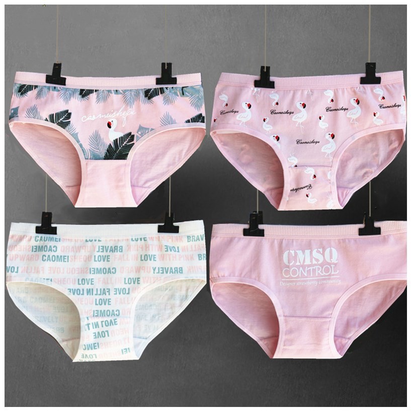 Quần chip cotton bé gái họa tiết dễ thương, quần lót bé gái size to