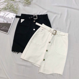 Chân váy kaki khoen kèm nịt