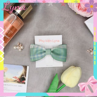 🎀 Kẹp tóc nơ kẻ caro