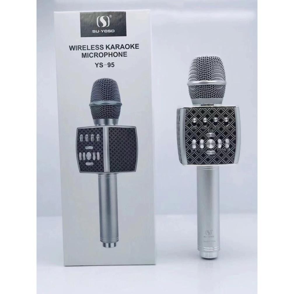 [Mã ELMS4 giảm 7% đơn 500K] Mic Karaoke Bluetooth YS95 Tích Hợp Loa Bass Dùng Hát Tại Nhà Hoặc Livetream không dây