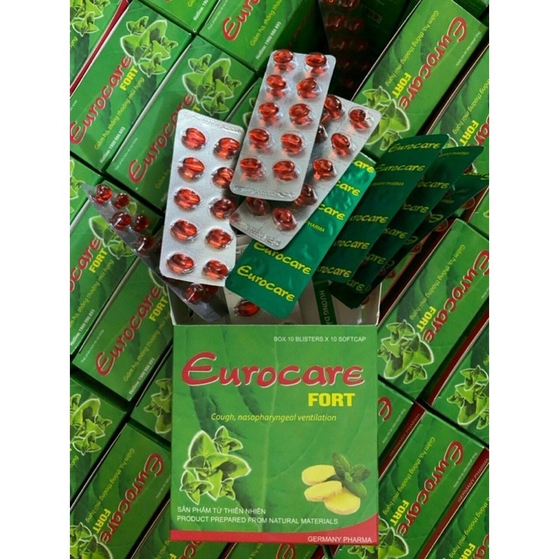 Eurocare fort - Eugica viên uống giảm ho thảo dược hộp 100v
