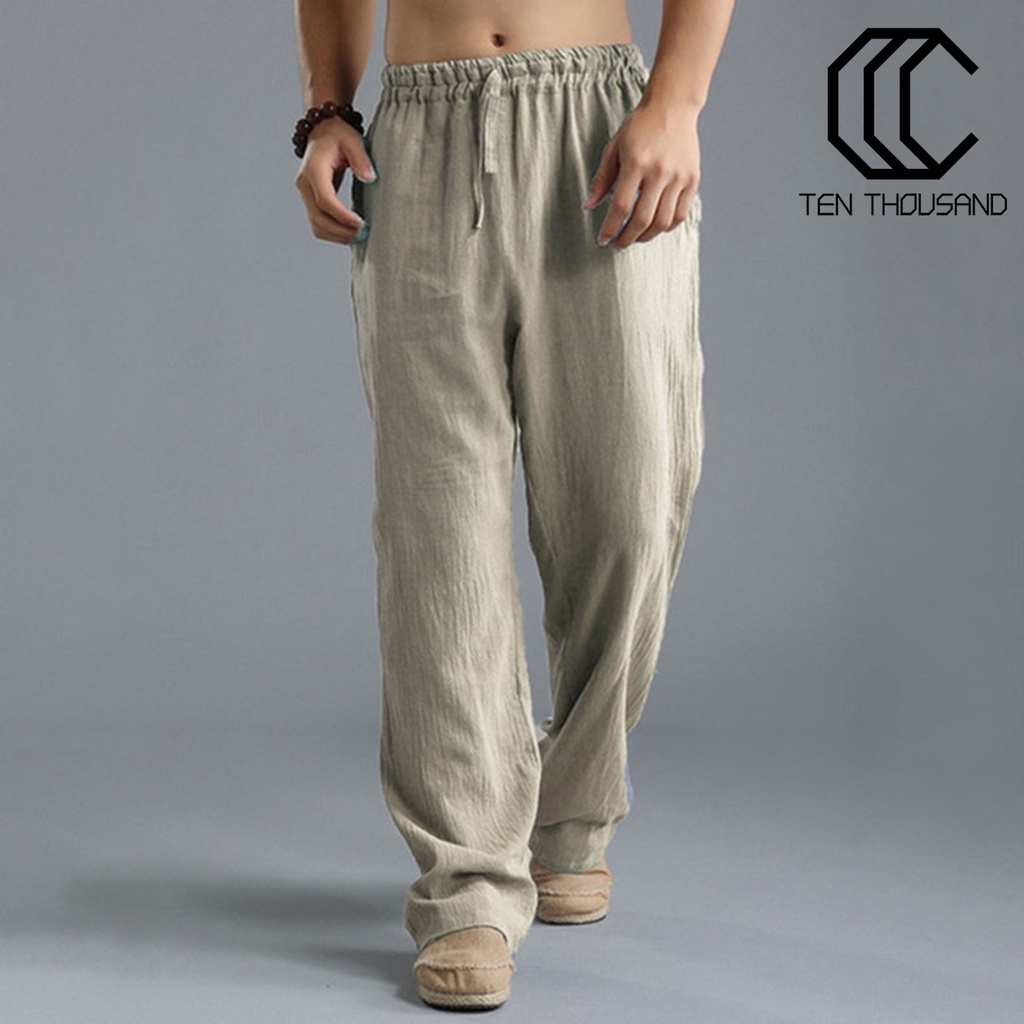 ♋Quần Dài Vải Mỏng Co Giãn Thoáng Khí Màu Sắc Đơn Giản Thời Trang Đường Phố