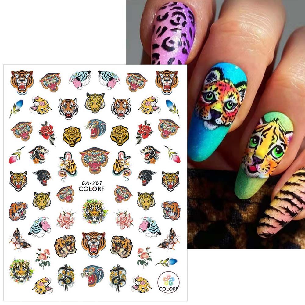 [Hàng mới về] Miếng dán trang trí móng tay họa tiết hoạt hình phong cách năm mới 2022 cá tính DIY