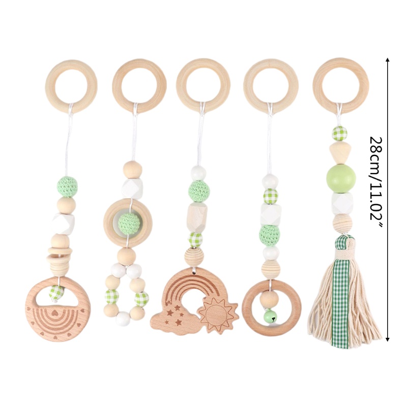 Set 5 Đồ Chơi Vòng Lục Lạc Treo Xe Đẩy Em Bé Sơ Sinh Mọc Răng