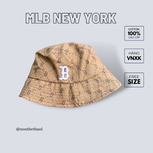[FREESHIP] NÓN BUCKET MLB CHẤT VẢI COTTON HÀN QUỐC CAO CẤP, NÓN XÔ, NÓN THỜI TRANG MÃ MLBA20 MÀU NÂU