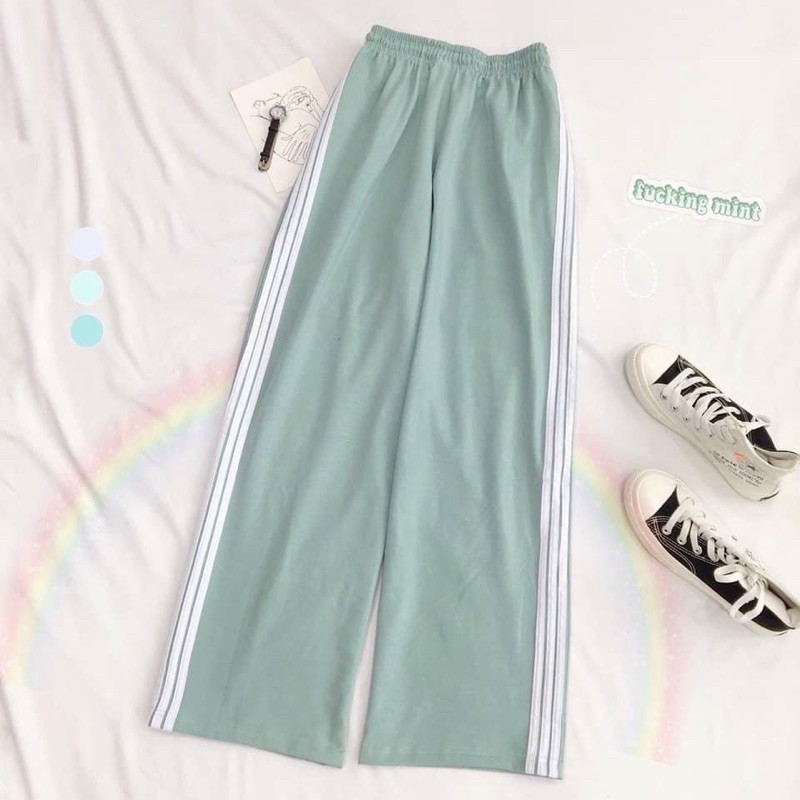 Quần ống rộng học sinh 3 sọc cạp chun