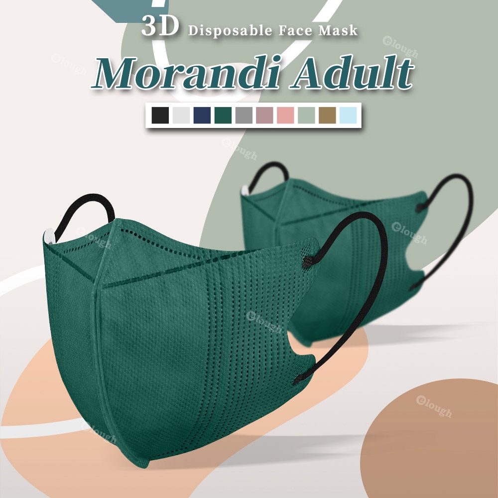 Set 10 Khẩu Trang 3D KN95 FPP2 Morandi 4 Lớp Dành Cho Người Lớn