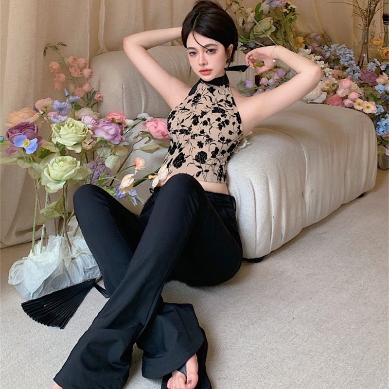 Áo Cổ Yếm Không Tay Thời Trang Mùa Hè Quyến Rũ Cho Nữ