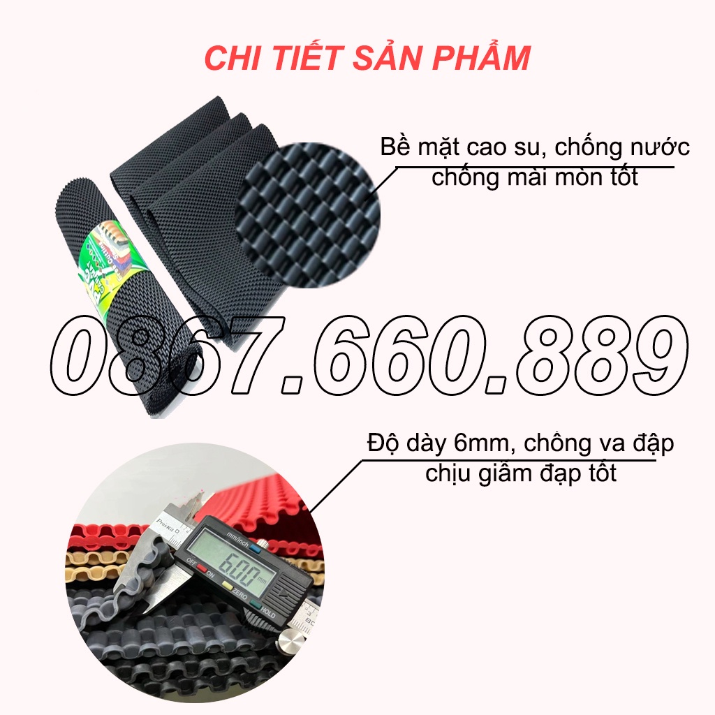 Thảm lót sàn ô tô cao su xe 4 -5 chỗ các hãng, kích thước 0.6x3m