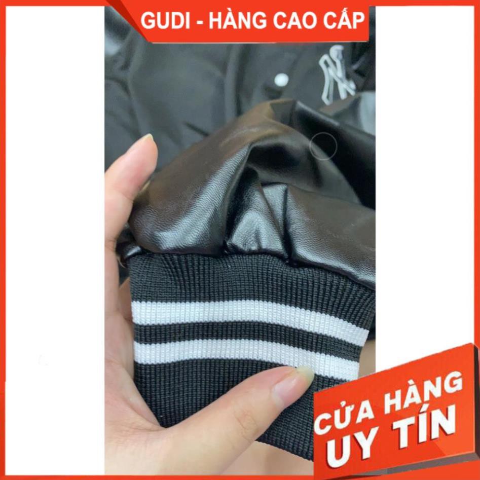 Áo Khoác Bomber 03 Tay Phối Da Unisex, Dáng Thể Thao Đen Cổ Viền Nỉ Nam Nữ | BigBuy360 - bigbuy360.vn