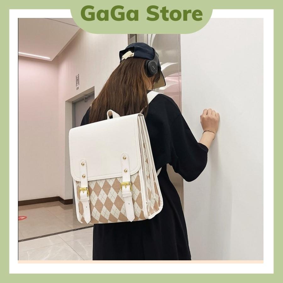 Balo nữ dáng vuông hộp kẻ sọc mini thời trang ulzzang hàn quốc