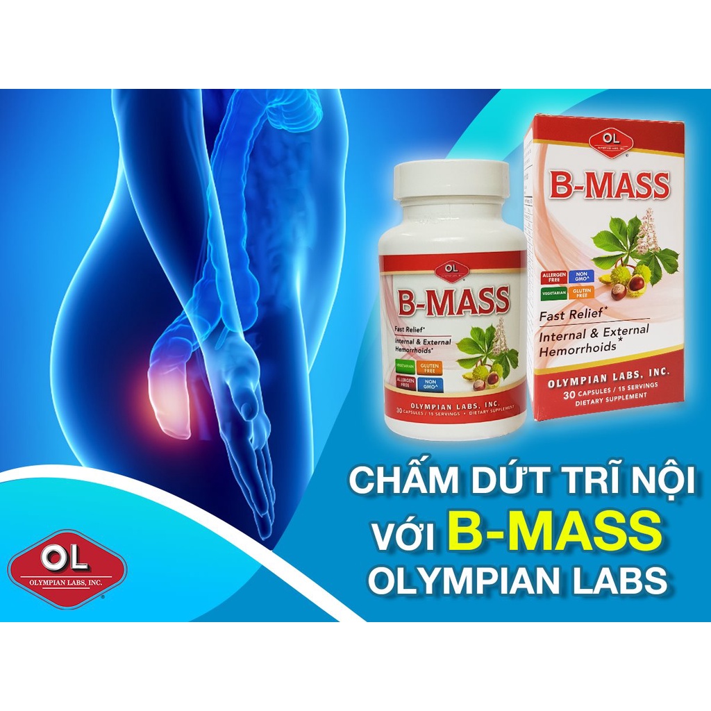 Viên uống B-Mass giảm trĩ táo bón từ thảo dược Lọ 30 viên - NT091