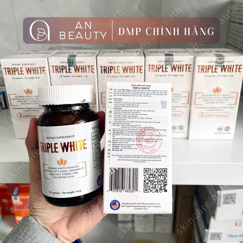Viên Uống TRIPLE WHITE Hỗ Trợ Trắng Da, Chống Nắng 50 viên
