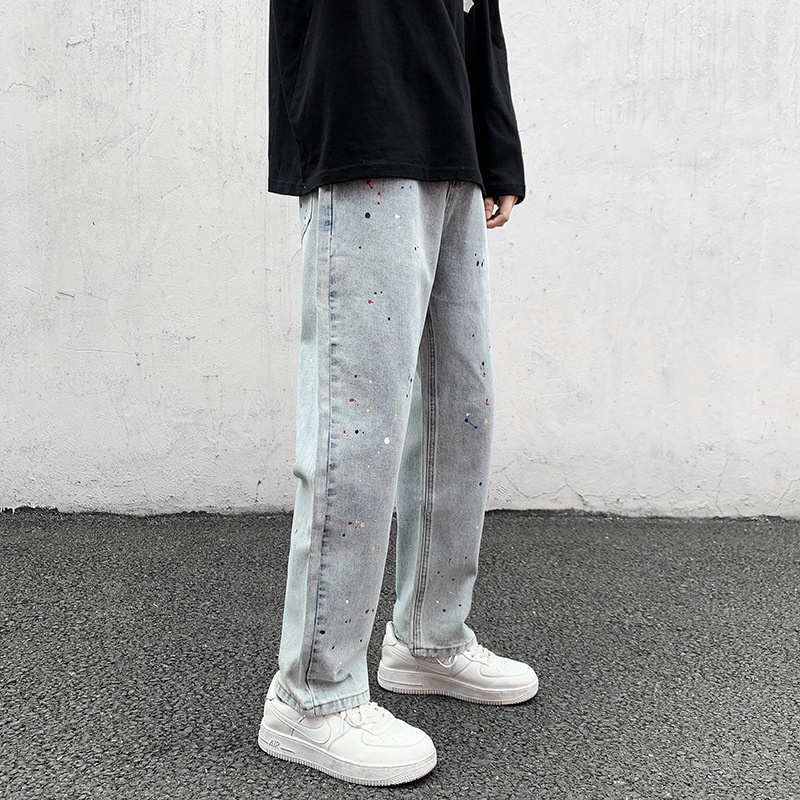 S1 Quần jean Baggy nam, nữ ống suông, rộng- quan bò trơn phom rông | BigBuy360 - bigbuy360.vn