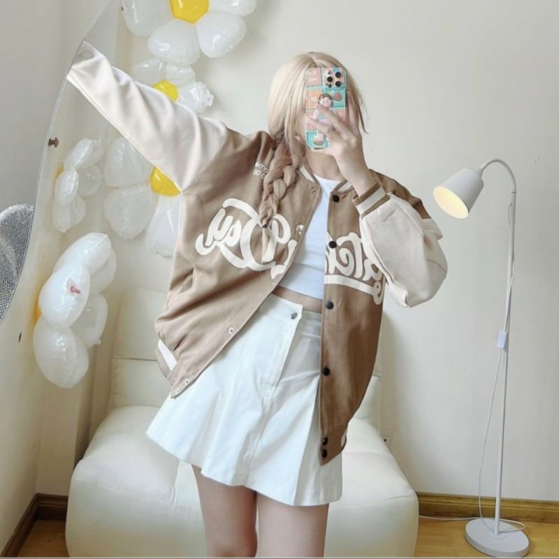 Khoác bomber da lộn QC 2 lớp lót dù - ảnh thật