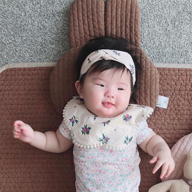 Gối phẳng chất liệu cotton tinh khiết hình thỏ/gấu thoáng khí dễ thương cho trẻ sơ sinh