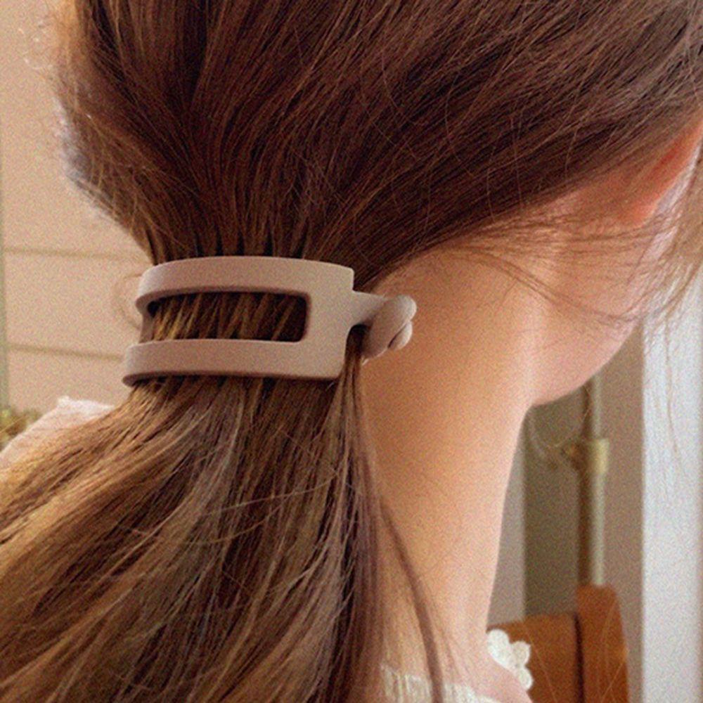 Giá Đỡ Kẹp Tóc Đuôi Ngựa Hình Chữ Nhật Bằng Nhựa Resin Rỗng Lấp Lánh Cổ Điển Cho