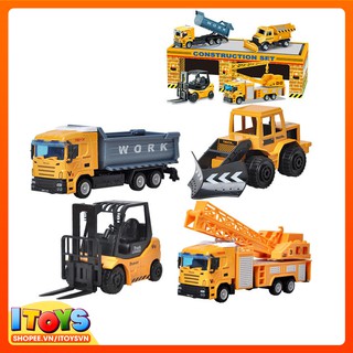 set 4 xe máy cẩu, set đồ chơi trực thăng 12-18cm, cho trẻ em, đồ chơi mô hình phương tiện ITOYS