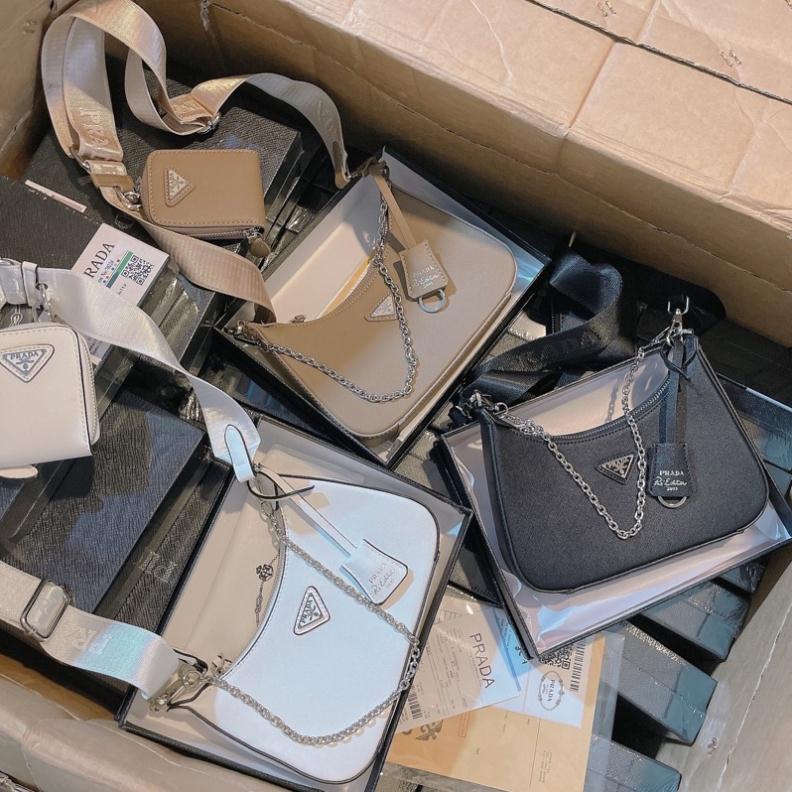 Set pờ ra đa kèm ví chất da sần size 24 dây da dù siêu sang hàng QC cao cấp