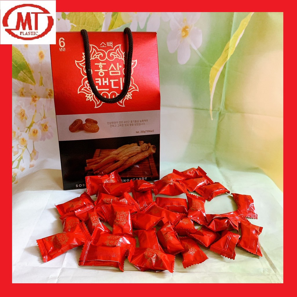 [chính hãng ] Kẹo Hồng Sâm Sobaek Candy Ginseng dạng hộp (200g)