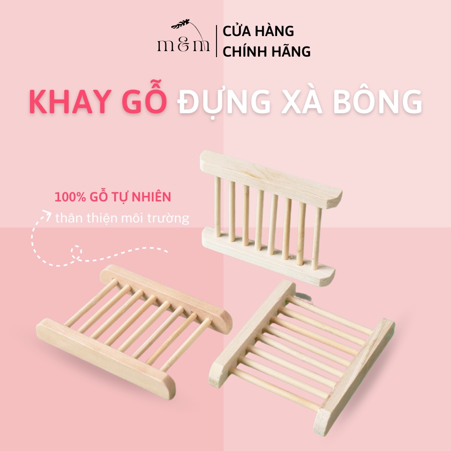 Khay Gỗ Đựng Xà Bông, Xà Phòng Tắm, Rửa Tay Tiện Lợi Bằng Gỗ Tự Nhiên