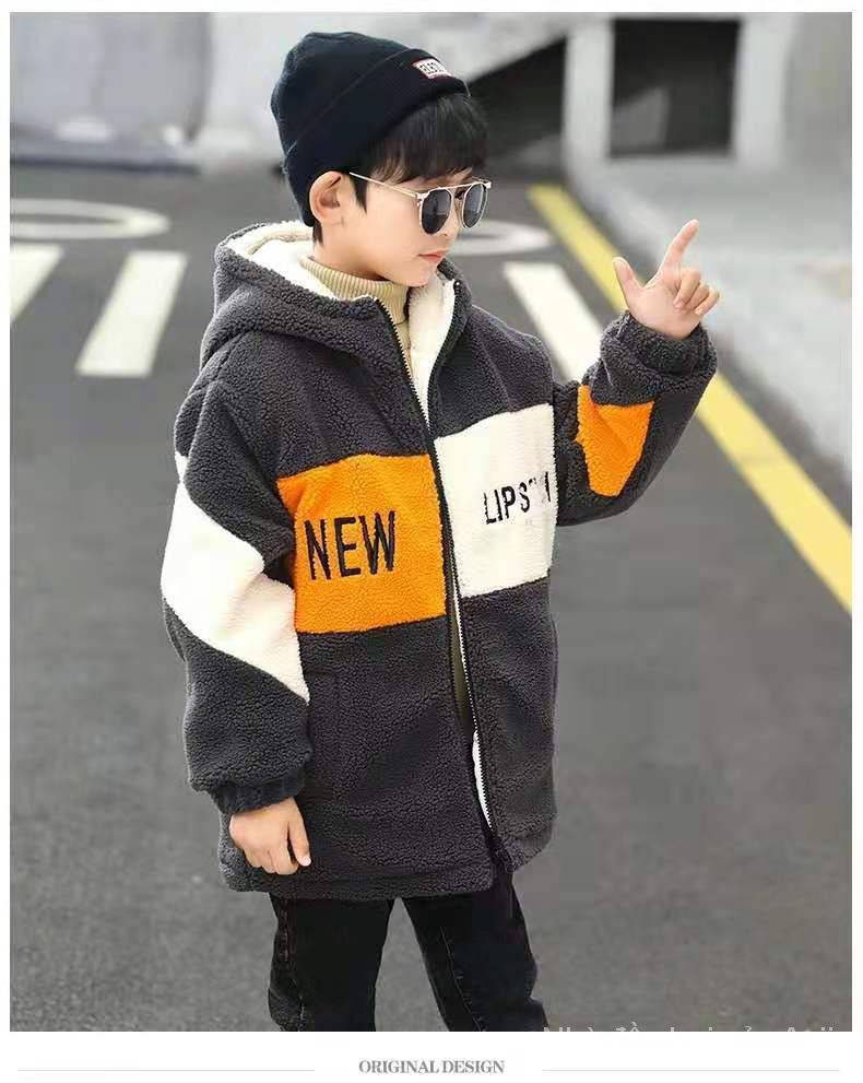 Korean Version Winter Baby Boys Thick Velvet Warm Fur Liner Jacket