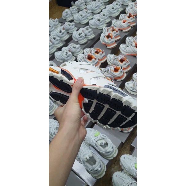 GIÀY THỂ THAO SNEAKER NAM NỮ BA LEN CIAGA TRACK 3.0 năng động cá tính dành cho thanh niên màu trắng cam có phản quang