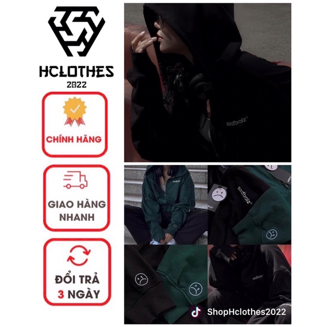 Áo Khoác Hoodie Zip Sadboiz Nỉ Bông Tay Bồng Hot 2022
