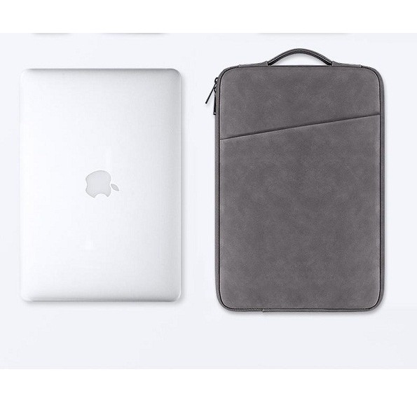 Túi chống sốc Laptop Macbook cao cấp size 13; 14 inch Hàng Chính Hãng QX2020 chất liệu da lộn