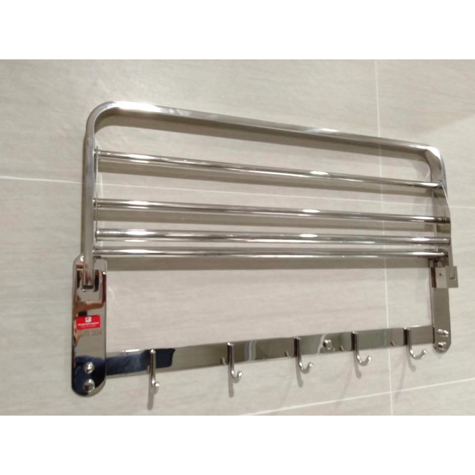 KỆ HAY GIÀN VẮT KHĂN PHÒNG TẮM INOX 304 CAO CẤP chịu lực tốt, dễ dàng gấp gọn.