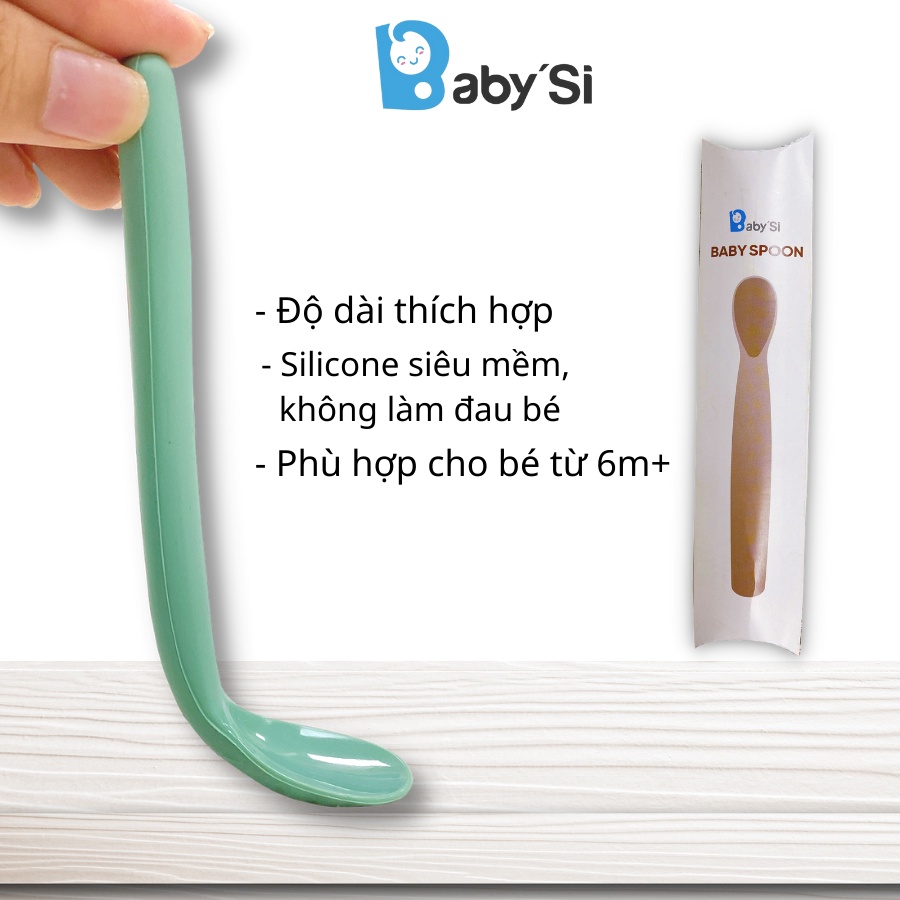 THÌA SILICON CAO CẤP CHO BÉ, THÌA ĂN DẶM BABY'SI