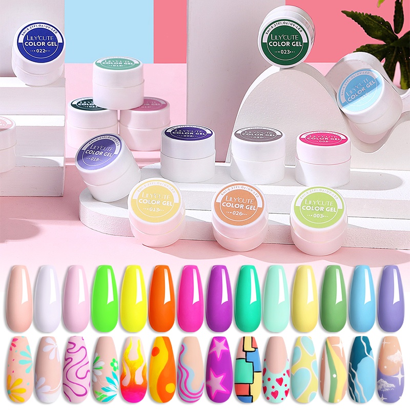 Sơn Móng Tay Gel Uv 8Ml Họa Tiết Hoa Lily Dễ Thương
