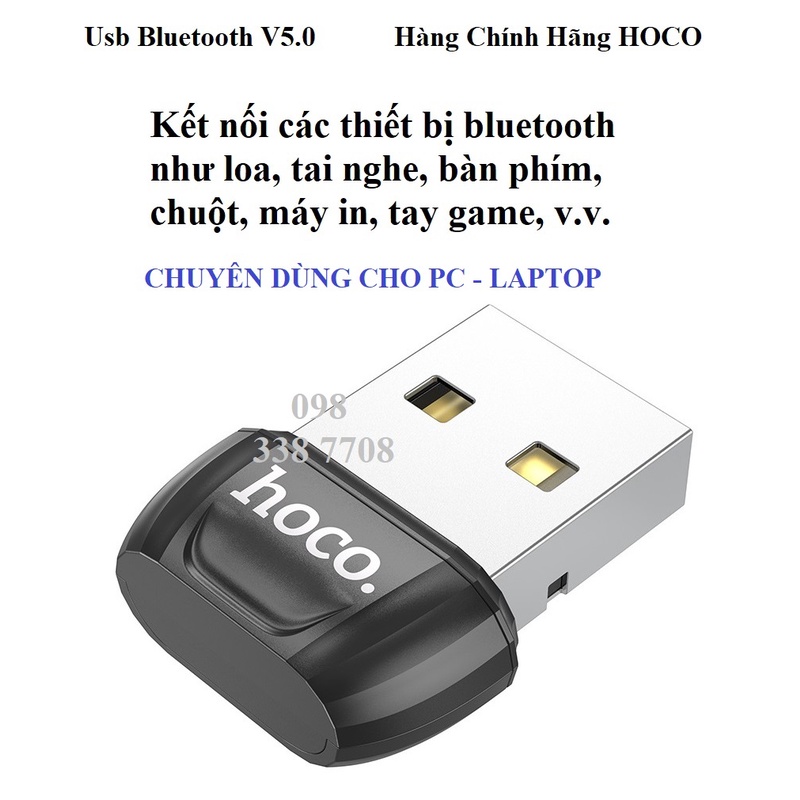 USB Bluetooth Hoco UA18 V5.0 hàng chính hãng kết nối đa năng mọi loại thiết bị hỗ trợ bluetooth dùng cho pc, laptop