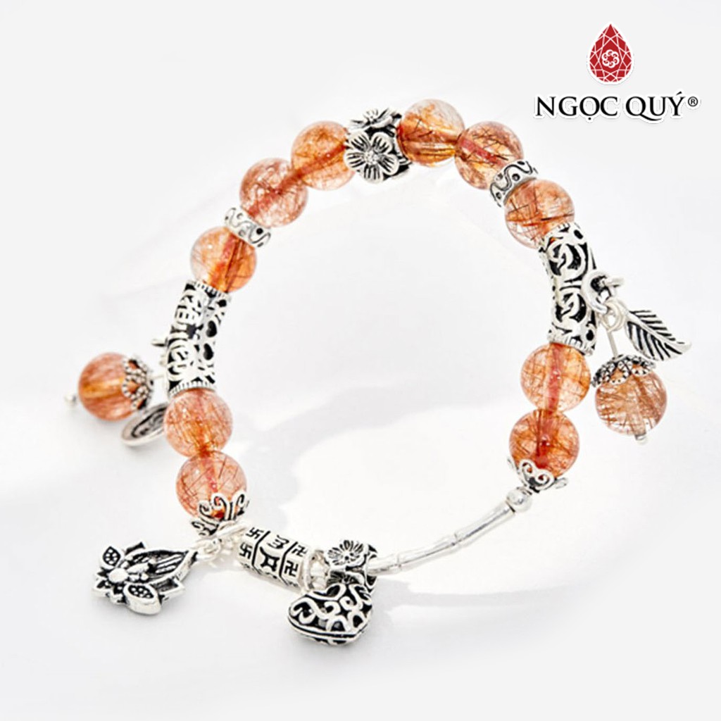Vòng tay TA tóc đỏ charm trái tim - Ngọc Quý